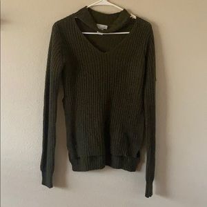Olive green sweater top